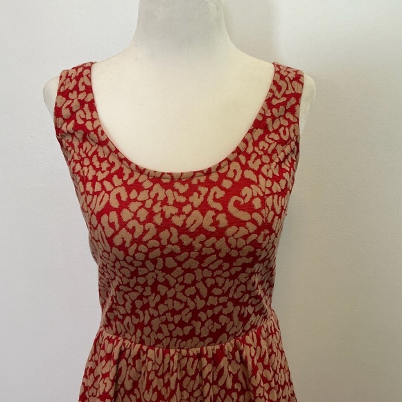 Maeve Anthropologie Red Textured Jacquard Fit & Flare Dress Size XS - Picture 3 of 11